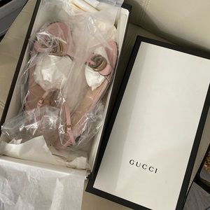 Gucci Marmont Pink Double G Leather Sandal